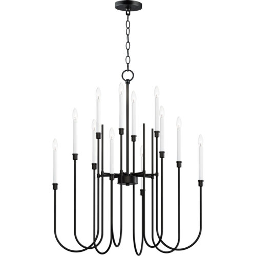 Twelve Light Chandelier Black