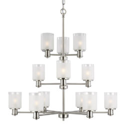 Twelve Light Chandelier Polished Nickel