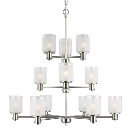 Twelve Light Chandelier Polished Nickel