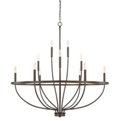 Twelve Light Chandelier Bronze